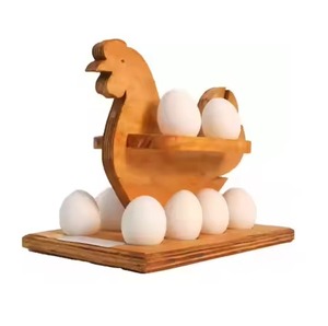 Wooden Egg Holder with Legs for 6 Eggs Acacia Mango Wood Natural Kitchen <b>Storage</b> Tray Elegant Egg Stand - Product Image 5
