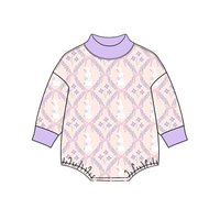 Précommande Combinaison Bébé Fille Personnalisée OEM Printemps Pâques Col Montant Tendance Manches Longues Extensible Douce et Souple