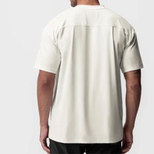 Produit phare : T-shirt basique pour homme, col rond, manches courtes, uni, personnalisable avec logo imprimé ou brodé, fournisseur de vêtements en gros OEM - Product Image 3