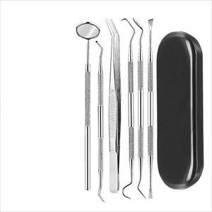 Mejor Venta de alta calidad removedor de cálculo dental dentista 6 piezas conjunto de herramientas con espejo escalador instrumentos quirúrgicos - Product Image 6