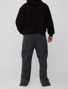 Design <b>Men</b> <b>Jeans</b> Wholesale Custom Manufacture High Quality Brand Ripped Black Denim <b>Jean</b> <b>Elastic</b> <b>Waist</b> Mid Loose Fit Comfortable - Product Image 2