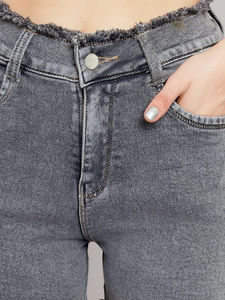 100% Cotton High Waist Denim Shorts Women Breathable Casual Summer Denim Shorts Customizable Design Streetwear Women's Shorts - Product Image 6