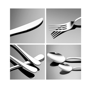 ชุดช้อนส้อมแบบแบนชุดช้อนส้อมสแตนเลสชุดเครื่องใช้บนโต๊ะอาหารสไตล์ญี่ปุ่นมิเรอร์ - Product Image 1