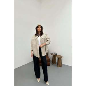 Camisa de Gabardina Beige - Beige - Product Image 3