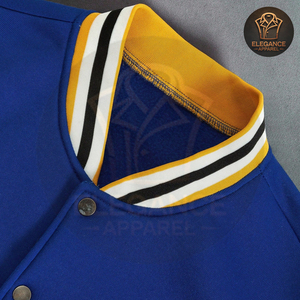 Veste d'hiver universitaire pour hommes sur mesure nouveau style d'ours rayé brodé patch véritable matériau toile col montant Logo avant - Product Image 4
