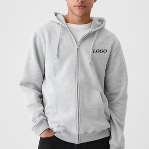 Sweat à capuche pour hommes pour commandes en gros, matière confortable pour un ajustement décontracté avec épaules tombantes et fermeture éclair, prix avantageux / manches longues - Product Image 1