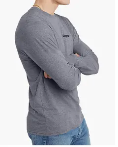 Men's Tri Blend Long Sleeve T-Shirt Fast Delivery Low MOQ T-shirt Wholesale Direct Order Cotton T-shirts from Bangladesh