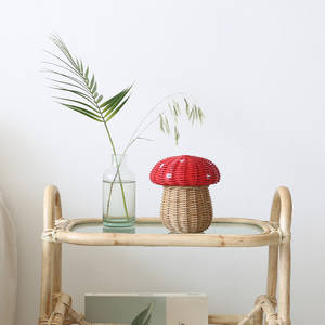 Mini cesta con forma de seta hecha de ratán natural para niños, cesta tejida a mano, pequeña, de juguete, 100% - Product Image 5