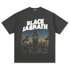 Camiseta de gran tamaño personalizada de 100% algodón para hombre, Camiseta corta de secado rápido, peso pesado, lejía, lavado con ácido, estampado gráfico Vintage, manga corta - Product Image 2