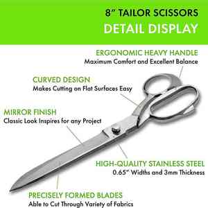 Ciseaux de couture en acier de haute qualité en gros 8 ''ciseaux de couture Satin/polonais fini ménage tissu et cuir ciseaux - Product Image 6