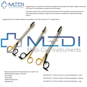 MEDICAB Trepsat Pakistán, Juego de Instrumentos de Cirugía Plástica de Acero Inoxidable de Calidad Manual, Tijeras Disectoras Faciales, Pinzas, 3 Piezas - Product Image 4
