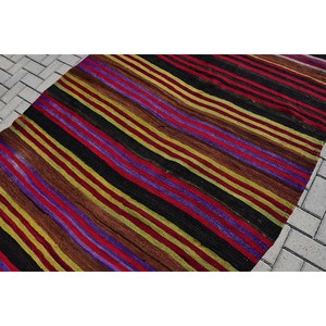 Alfombra Turca Kilim, Alfombra Vintage de 5.2x11.8 pies, Alfombra Oriental Roja de Lana - Product Image 5