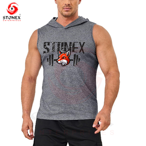 Sweat à capuche de musculation à capuche pour hommes Stringer Muscle Cut Off Sweats à capuche de gymnastique sans manches pour hommes - Product Image 2