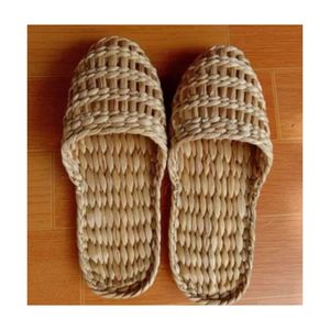 Pantoufles spéciales en jacinthe d'eau pour femmes à la mode jetables d'intérieur avec semelle intérieure légère en coton et paille pour le massage - Product Image 4