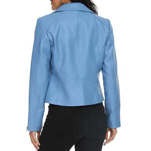 Chaqueta de Motera para Mujer 100% Cuero Genuino, Transpirable, con Estampado en Lona, Estilo Casual, Empaque Premium - Product Image 5