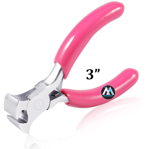 Mini pince coupante de 3 pouces avec poignée en PVC rose pour bijoux en perles. - Product Image 1