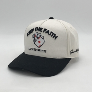 Gorra de béisbol estructurada de algodón con bordado personalizado de 5 paneles, estilo callejero, estampado de hojaldre, patrón de puntos tono sobre tono, deportivo común - Product Image 2