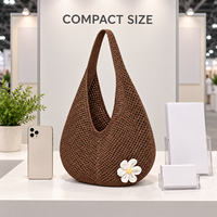 Sac fourre-tout tricoté personnalisé, faible MOQ, unisexe, design uni vierge, logo personnalisé pris en charge, vente en gros directe usine