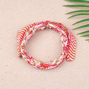 Boho Cotton Bandana Headwrap Lightweight Block Print <b>Scarf</b> Reusable Summer Wrap - Product Image 6