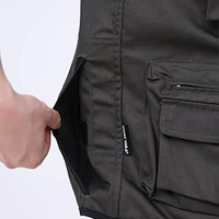 Erkek V Yaka Çok Cepli Fermuarlı Yelek Düz Renk İş Kıyafeti Tarzı Dış Giyim Polyester Malzeme Bahar Sezonu