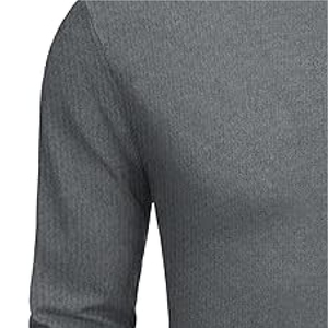 Venta al por mayor nueva calidad profesional de los hombres de cuello redondo grueso de primavera suéter de poliéster de color sólido patrón para el invierno - Product Image 3