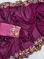 Dernière collection de sari en soie de créateur pour mariage indien, pour femmes, de haute qualité, brodé, pour les occasions spéciales, designs modernes