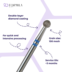 Broca Profesional de Diamante para Uñas, 3.5mm, Grano Azul, para Cuidado Preciso de Cutículas - Product Image 2