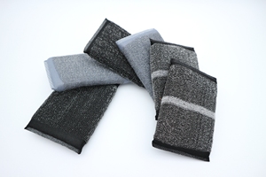 Esponja de acero inoxidable con cinturón blanco y negro para lácteos Sin óxido y manchas ultra resistentes rotas-Esponja de cocina de KOREA - Product Image 3