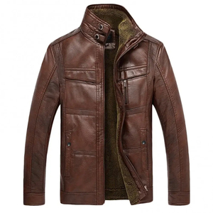 แจ็กเก็ตผู้ชายวัสดุผ้าใบและหนังสั่งทำ - Product Image 4