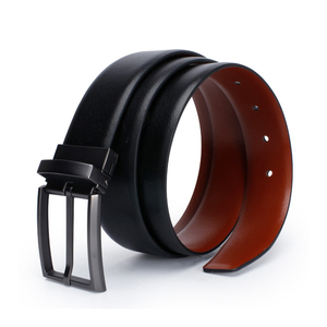 Ceinture décontractée élégante en peau de vache noire pour garçons, robe formelle à haute élasticité, sangle de loisirs avec longueur personnalisée et boucle en acier - Product Image 1