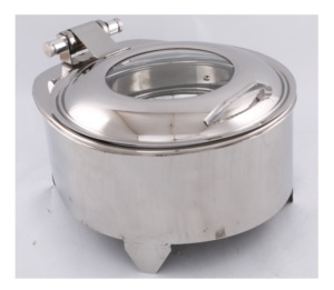 Récipient de frottement de nourriture en acier inoxydable fini brillant de forme ronde classique pour le plat de vaisselle de mariage et d'hôtel dans le moins de taux - Product Image 2