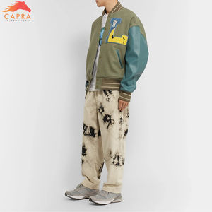 Nouvelle serviette personnalisée broderie manches en cuir lettre homme varsity vestes pour hommes Varsity Letterman veste lavable respirant - Product Image 3