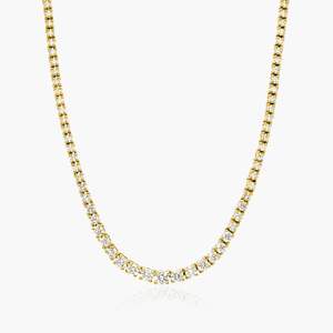 20-Inch Lab Grown Diamond 10K Yellow Gold IGI Certified Statement <b>Tennis</b> Chain <b>Necklace</b> Engagement Wedding Gift Jewelry for - Product Image 1
