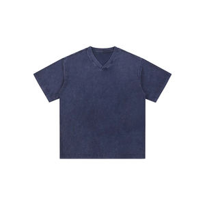 เสื้อยืดลายนูนผ้าคอตตอน100% ไหล่สีทึบของผู้ชายสามารถซักได้แบบธรรมดาโลโก้ได้ตามต้องการ - Product Image 1