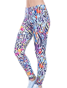 Offres Spéciales mode femmes Leggings rayures impression chats Fitness Legging taille haute Stretch femme pantalon - Product Image 3
