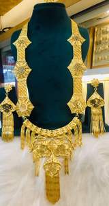 24K ทองดูไบวินเทจคลาสสิกมุกดอกไม้เข็มกลัดสร้อยคอสร้อยคอครบรอบเครื่องประดับทองแดงแฟชั่นชุดของขวัญ - Product Image 6