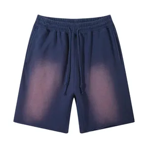 Short de jogging d'été en coton éponge classique unisexe personnalisé style High Street Séchage rapide Coton Vintage Distressed Acid - Product Image 2