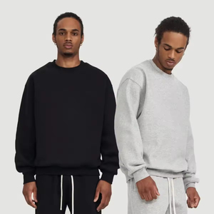 Sweatshirts épais unisexes de haute qualité, surdimensionnés, col rond, vente en gros de pulls vierges solides et décontractés pour l'hiver - Product Image 3