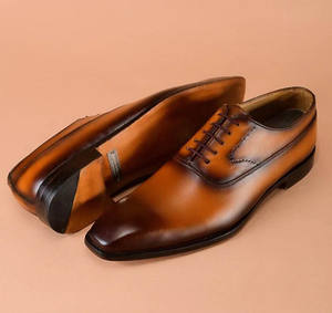 New Style Fashionable Genuine Leather Handmade Lace-Up Square Toe Business Casual Wedding <b>Shoes</b> <b>for</b> <b>Men</b> with Comfort - Product Image 2