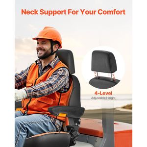 New Adjustable <b>Forklift</b> Seat With Armrest Headrest Seatbelt For Tractor Mower Farm Use - Product Image 5