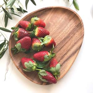 Plats en bois d'acacia naturel fait à la main en bois assiettes de service alimentaire ensemble de plats et d'assiettes de qualité supérieure - Product Image 4