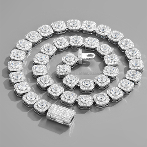 Pendentif personnalisé en argent massif 925 de 2,5 pouces, taille brillant, avec moissanite, style hip-hop glacé, chaîne en corde plaquée or, cadeau tendance - Product Image 3