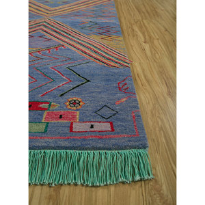 Manchaha Blue Hand Knotted Wool <b>Rug</b> Geometric Design for Home-Jaipur <b>Rugs</b> US-LE-119 - Product Image 4