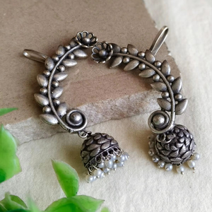 Geoxideerde Oor Manchet Jhumka Oorbellen Voor Dames En Meisjes Zilveren Replica Oor Manchetten Voor Dames En Meisjes Passen <span class=keywords><strong>Indian</strong></span> Sieraden Aan