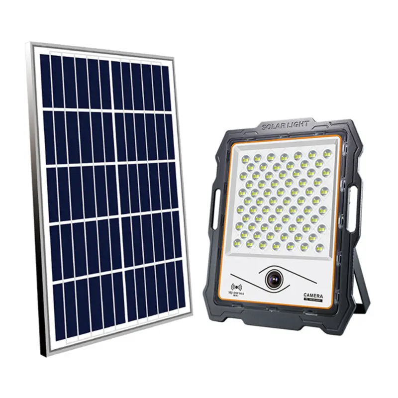 Security monitoring garden light 100w outdoor led lighting solar floodlight with camera