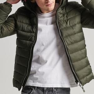 Top Selling Men's Winter Puffer <b>Jacket</b> with Stand Collar and Front Logo Customizable High Street Design Puffer <b>Jackets</b> - Product Image 2