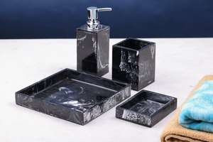 Unique Resin Bathroom <b>Set</b> Luxury Resin Texture Dark Sky Blue Bathroom Accessories <b>Set</b> Luxury Decor Home Accessories <b>Bath</b> <b>Set</b> - Product Image 5