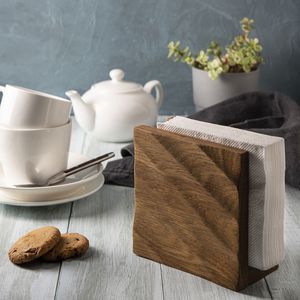Servilletero de Madera Artesanal Personalizable de Alta Calidad para Mesas de Comedor, Cocinas, Cafeterías, Restaurantes, Decoración del Hogar Moderna - Product Image 2