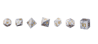 Ensembles de dés de pierres précieuses Howlite blanches naturelles D20 personnalisées pierre gravée pour le jeu pour les Vikings gros dés de pierre de cristal
