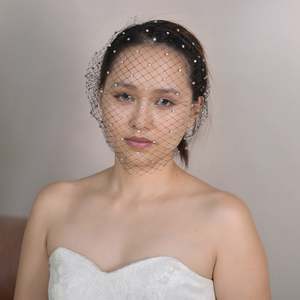 Bridella VA06-B <b>Headband</b> with <b>Black</b> Rhinestone & Mesh Comfortable and Secure Fit for Weddings Proms & Formal Events - Product Image 6